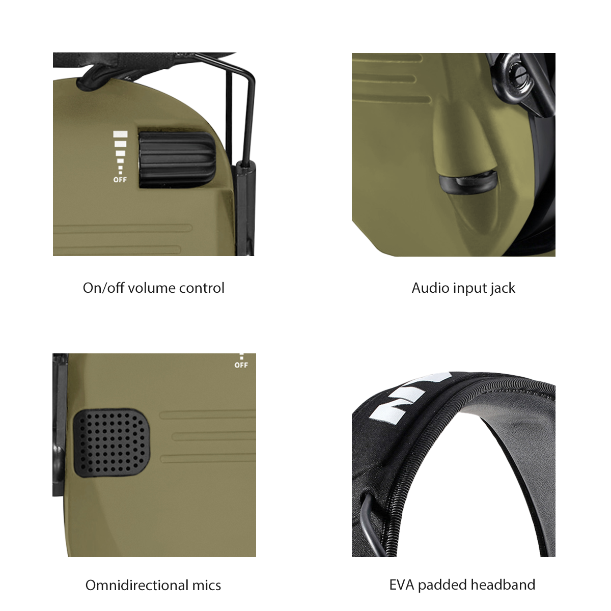 ZH Ear Muffs Custom Logo Electronic Ear Defender Ear Protection Wireless Earmuff Headphones