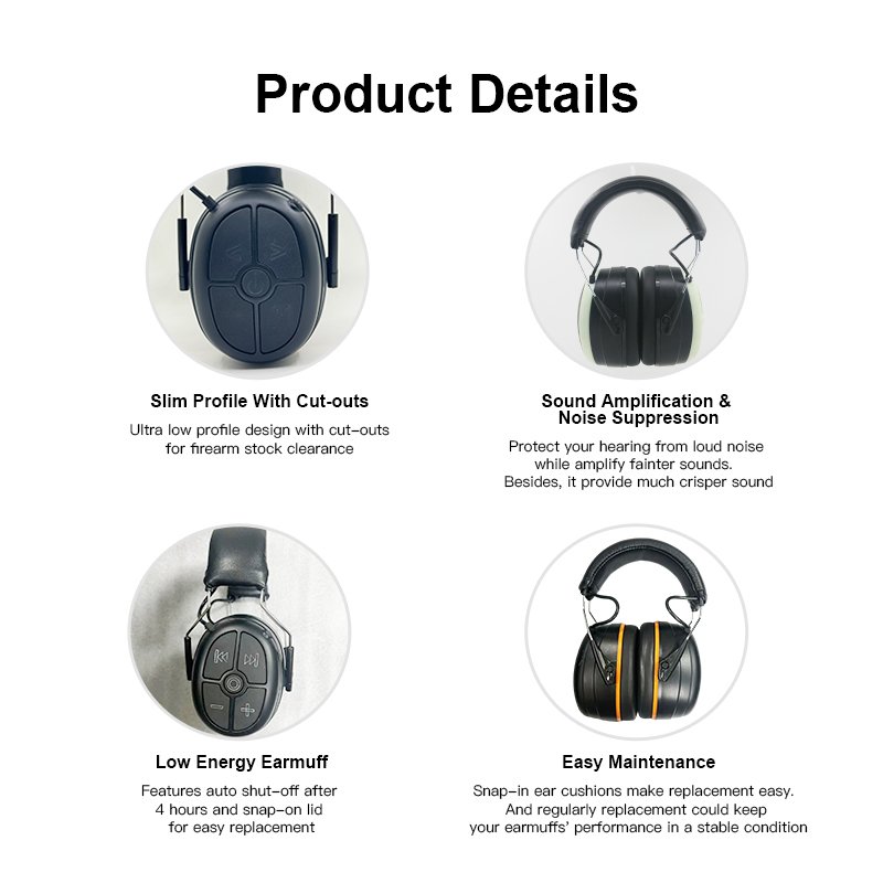GS180B Best Seller Headband Noise Cancelling Bluetooth Ear Defender Hearing Protection Ear Muffs Safety Electronic Earmuffs