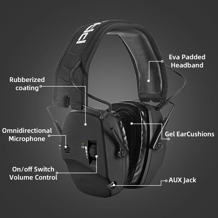 Sound Amplification Hearing Protection Safety Electronic Bluetooth Shooting Earmuff anti-noise electronic Ear muff