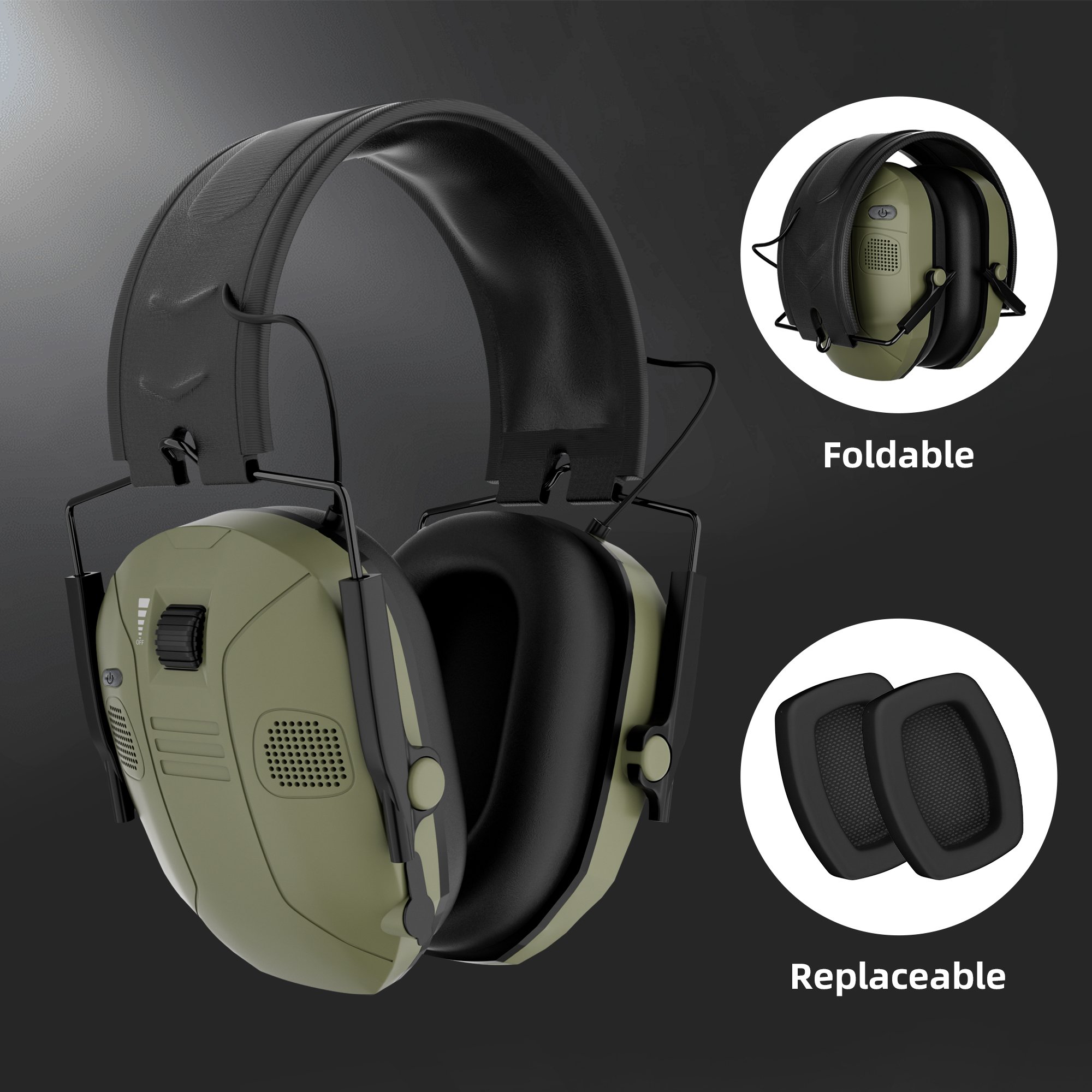 Oem Gs454b7aa Soundproof Noise Reducing Hearing Protector Bluetooth Electronic Headphone Ear Protection Earmuffs