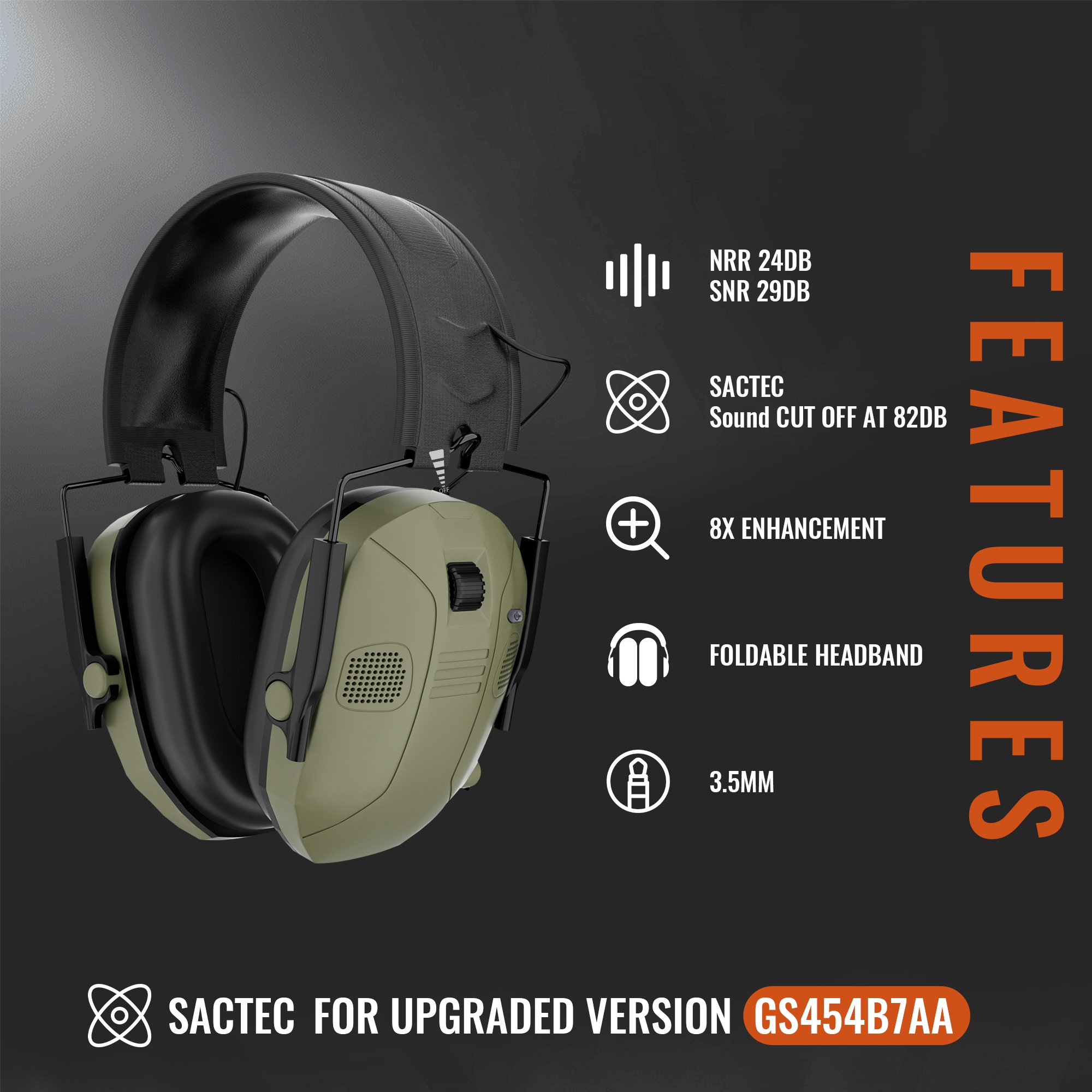 Oem Gs454b7aa Soundproof Noise Reducing Hearing Protector Bluetooth Electronic Headphone Ear Protection Earmuffs