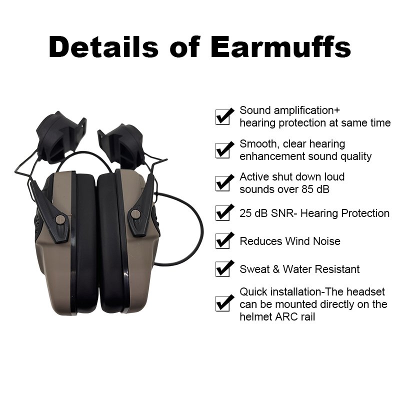 GS552P6CA-M2 Wireless Tactical Ear Hearing Protection Shooting Hunting Electronic Earmuff With bluetooth
