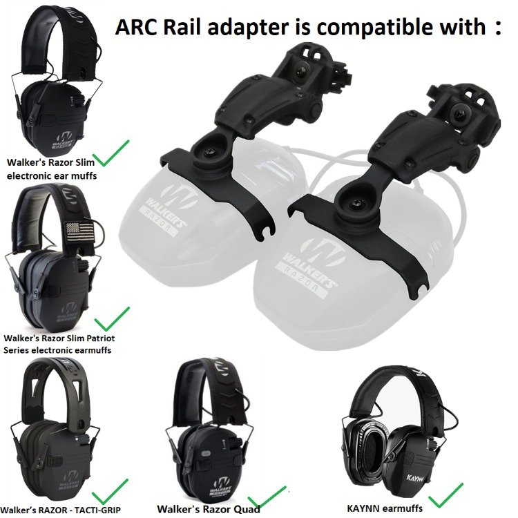 TS TAC-SKY Electronic Earmuffs Adapter Tactical ARC Helmet Rail Adapter for Walkers Razor Shooting Headset Hearing Protection