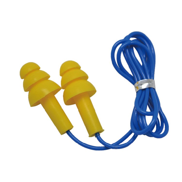Hearing protection Corded Triple Flange Noise Reduction safety Earplugs for sleeping Working