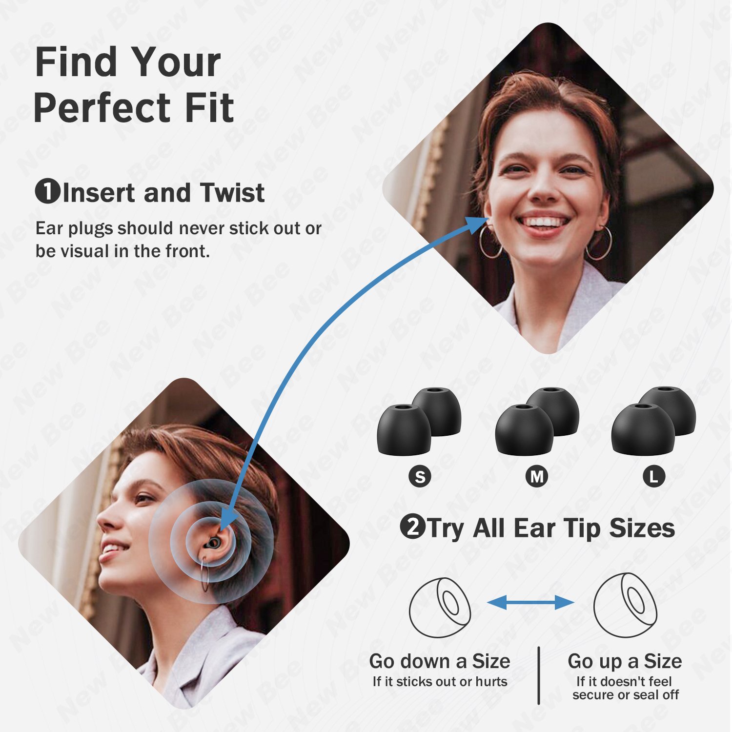 Custom Wholesale 3 Sizes 28db Silicone Ear Plugs for Noise Cancelling Ear Protection Earplugs for Sleep, Concerts, Work, Study