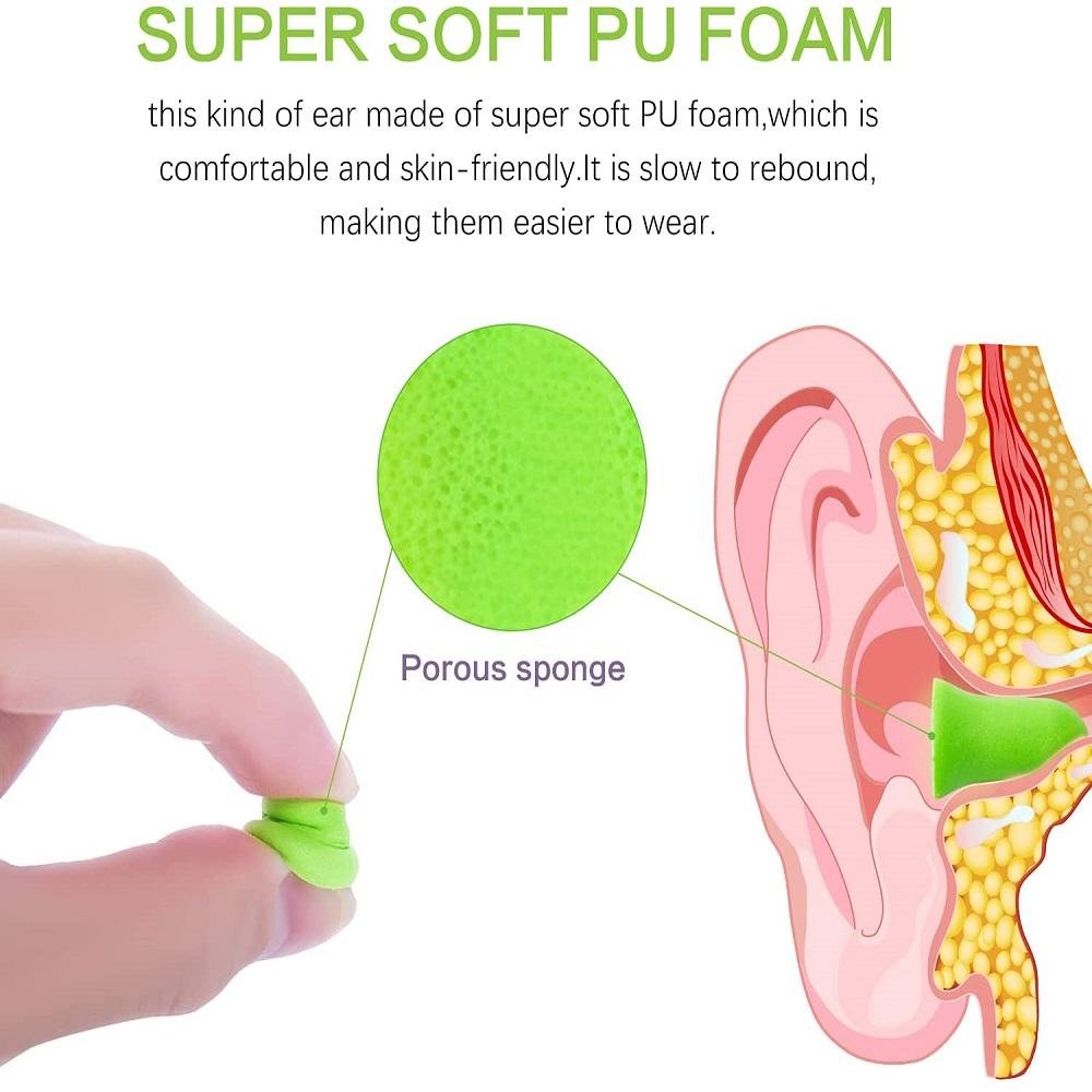 60 pairs of PU earplugs for sleep and industrial noise reduction