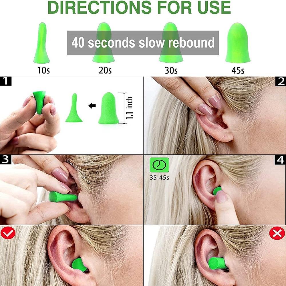 60 pairs of PU earplugs for sleep and industrial noise reduction