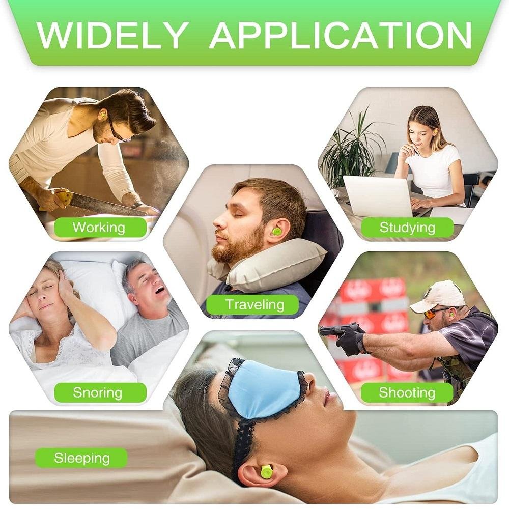 60 pairs of PU earplugs for sleep and industrial noise reduction