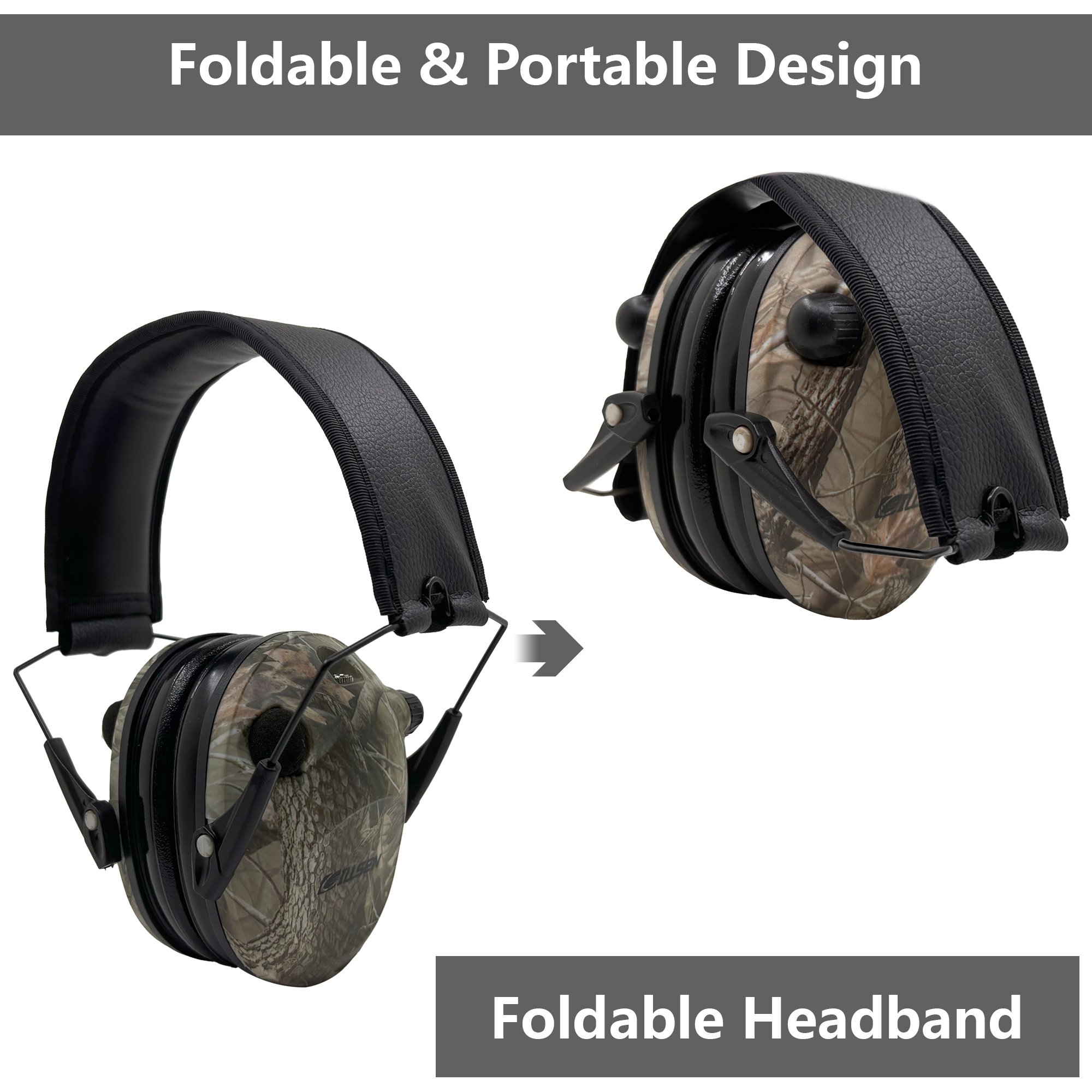 OEM GS112P2CA-D ABS Electronic Shooting Earmuff Hearing Protection Noise Auto Compress and Reduction Adjustable Earmuffs