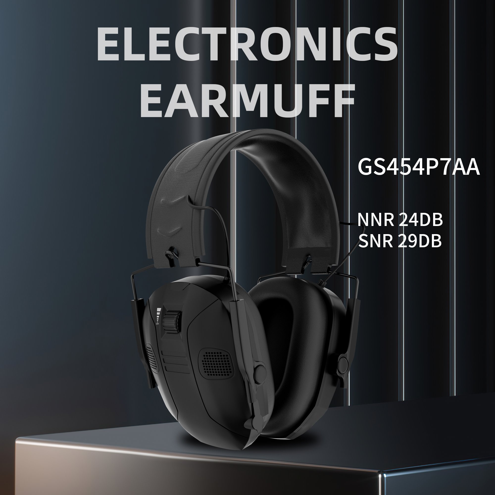OEM GS454P7AA Headband Foldable Noise Reduction Cancelling Hearing Protection Safety Electronic Earmuffs Ear Muffs Defender