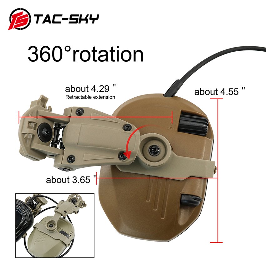 Hearing Protection Safety Tactical FAST Helmet Earmuff noise cancelling headphones Outdoor Hunting Shooting Earmuffs