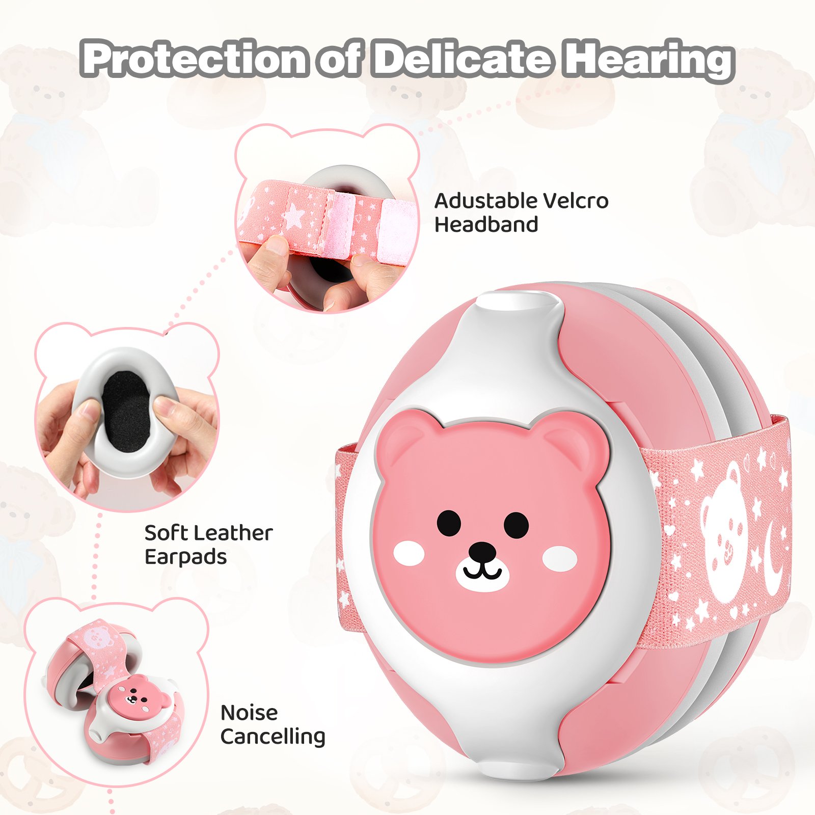 ear protection 25db 26db safety earmuffs for muffs sleeping hearing custom logo sound proof anti-noise with baby