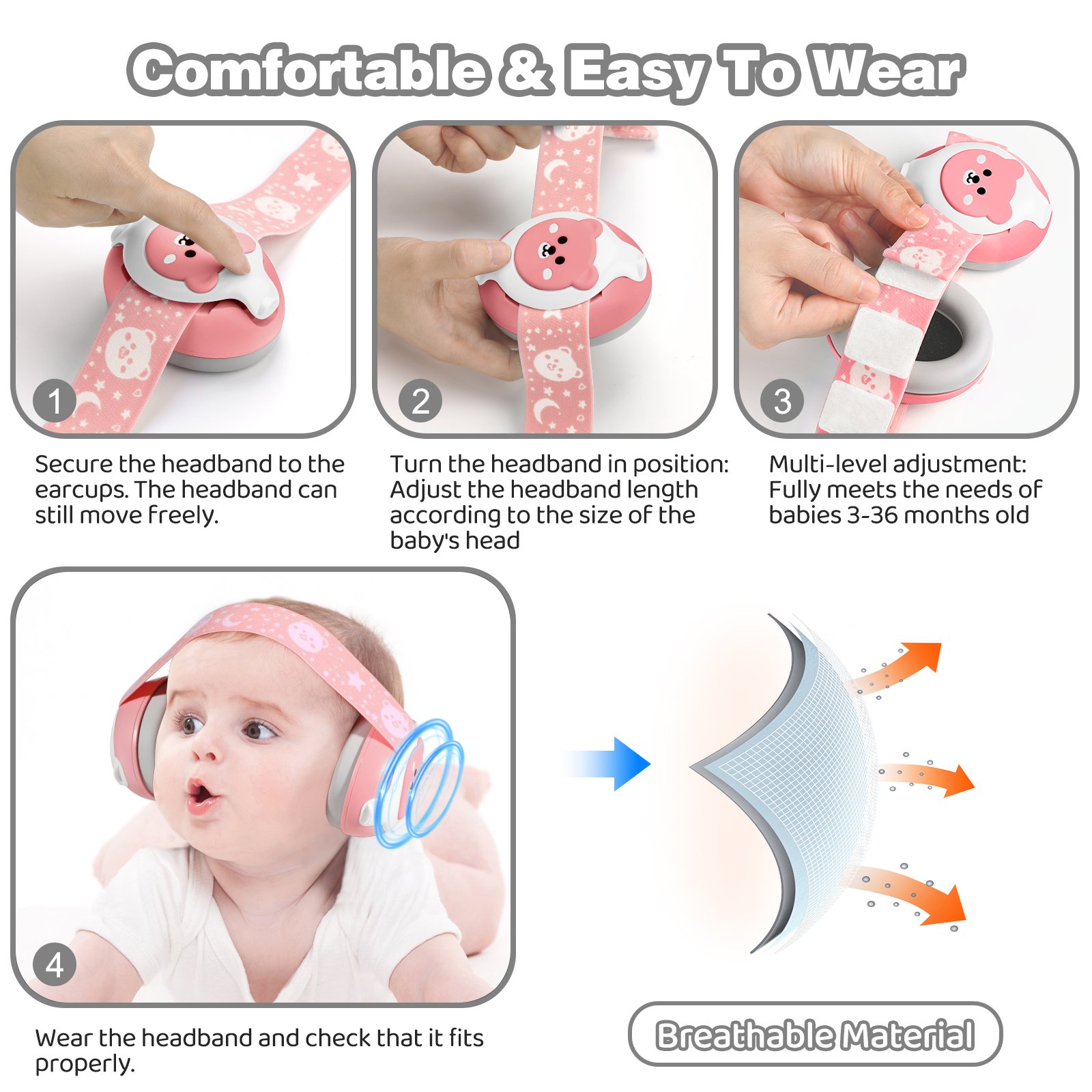 ear protection 25db 26db safety earmuffs for muffs sleeping hearing custom logo sound proof anti-noise with baby
