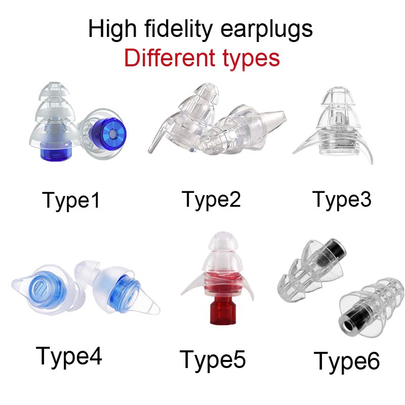 High Fidelity Concert Ear Plugs 20dB Noise Reduction Music Earplugs Hearing Protection for Musicians Drummer