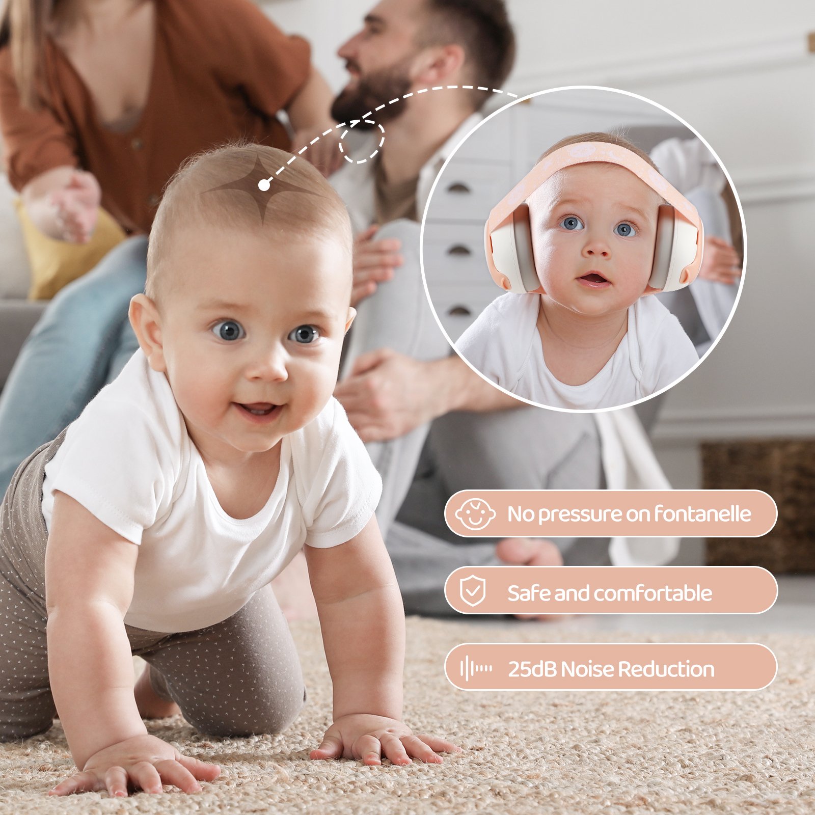 for baby earmuffs anti noise cancelling ear muffs babies kids infant sleeping sleep soundproof headband hearing protection
