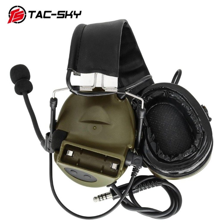 TS TAC-SKY C2 Headset COMTAC II Tactical Electronic Airsoft Headset Outdoor Hunting Noise-Canceling Hearing Protection Earmuffs