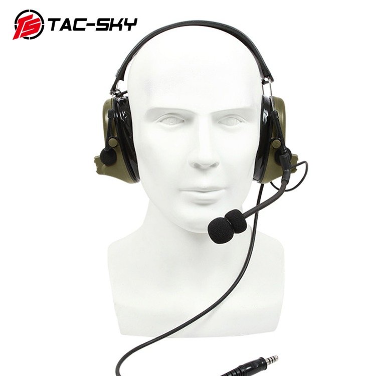 TS TAC-SKY C2 Headset COMTAC II Tactical Electronic Airsoft Headset Outdoor Hunting Noise-Canceling Hearing Protection Earmuffs
