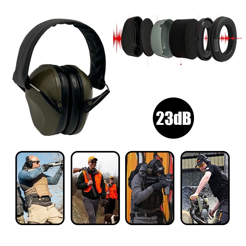 OEM GS110 Earmuffs Foldable Hearing Protection Protector Sound Proof Anti Noise Reducing Cancelling Safety Ear Muff Defender