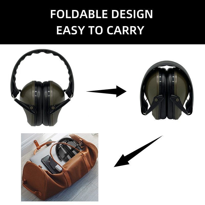 OEM GS110 Earmuffs Foldable Hearing Protection Protector Sound Proof Anti Noise Reducing Cancelling Safety Ear Muff Defender