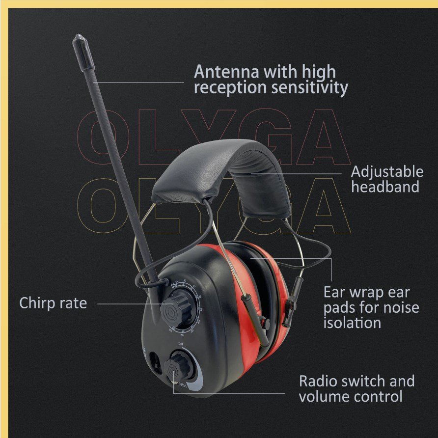 Hearing Protection Uses 2xAA batteries AM FM Radio Headphones Noise Reduction Safety Earmuffs