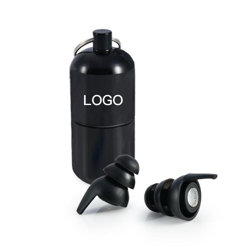 Reusable Hearing Protection Earplugs Concert Festival Music Club with Aluminium Container Especially Light Ear Protector Clear