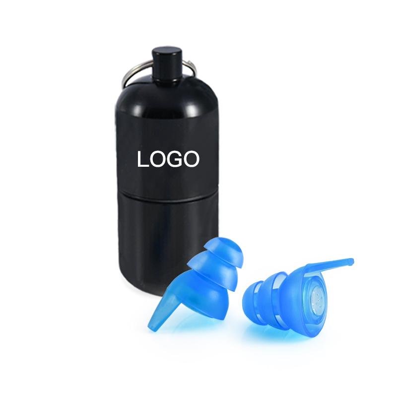 Reusable Hearing Protection Earplugs Concert Festival Music Club with Aluminium Container Especially Light Ear Protector Clear