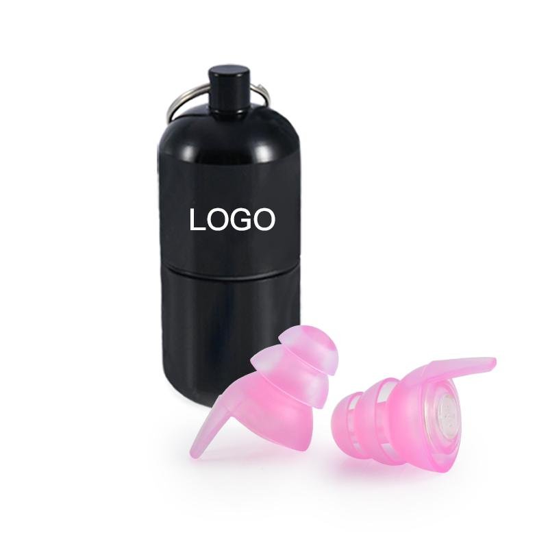 Reusable Hearing Protection Earplugs Concert Festival Music Club with Aluminium Container Especially Light Ear Protector Clear