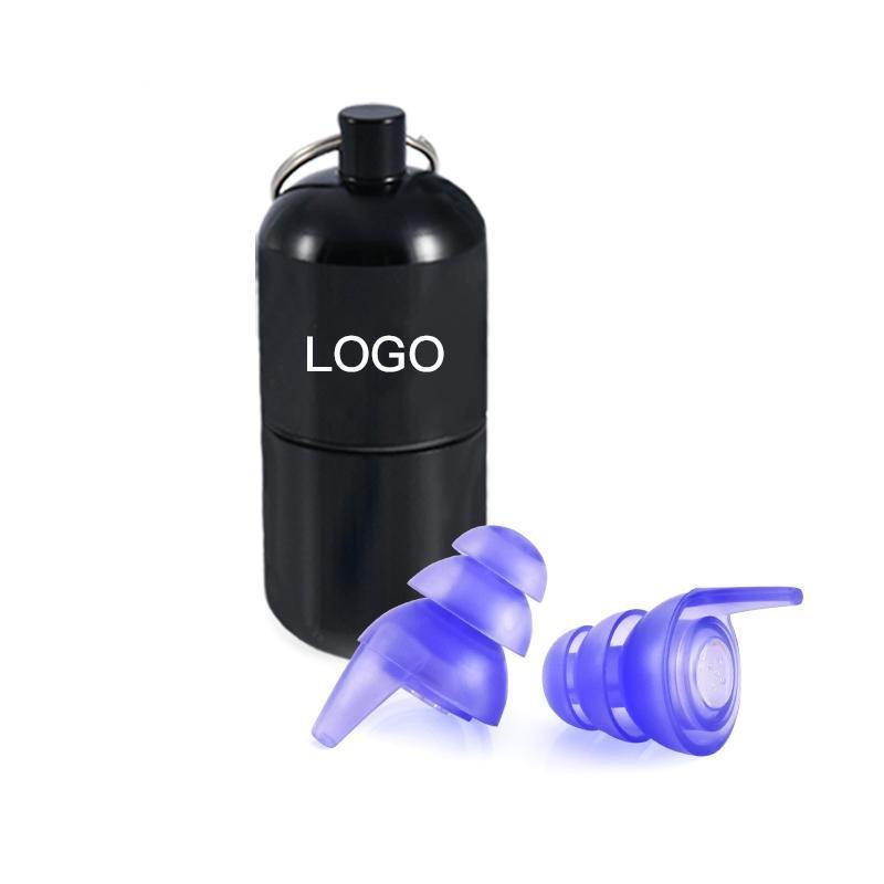 Reusable Hearing Protection Earplugs Concert Festival Music Club with Aluminium Container Especially Light Ear Protector Clear