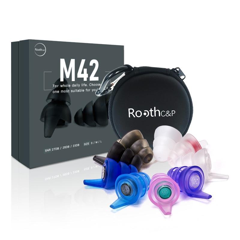 Reusable Hearing Protection Earplugs Concert Festival Music Club with Aluminium Container Especially Light Ear Protector Clear