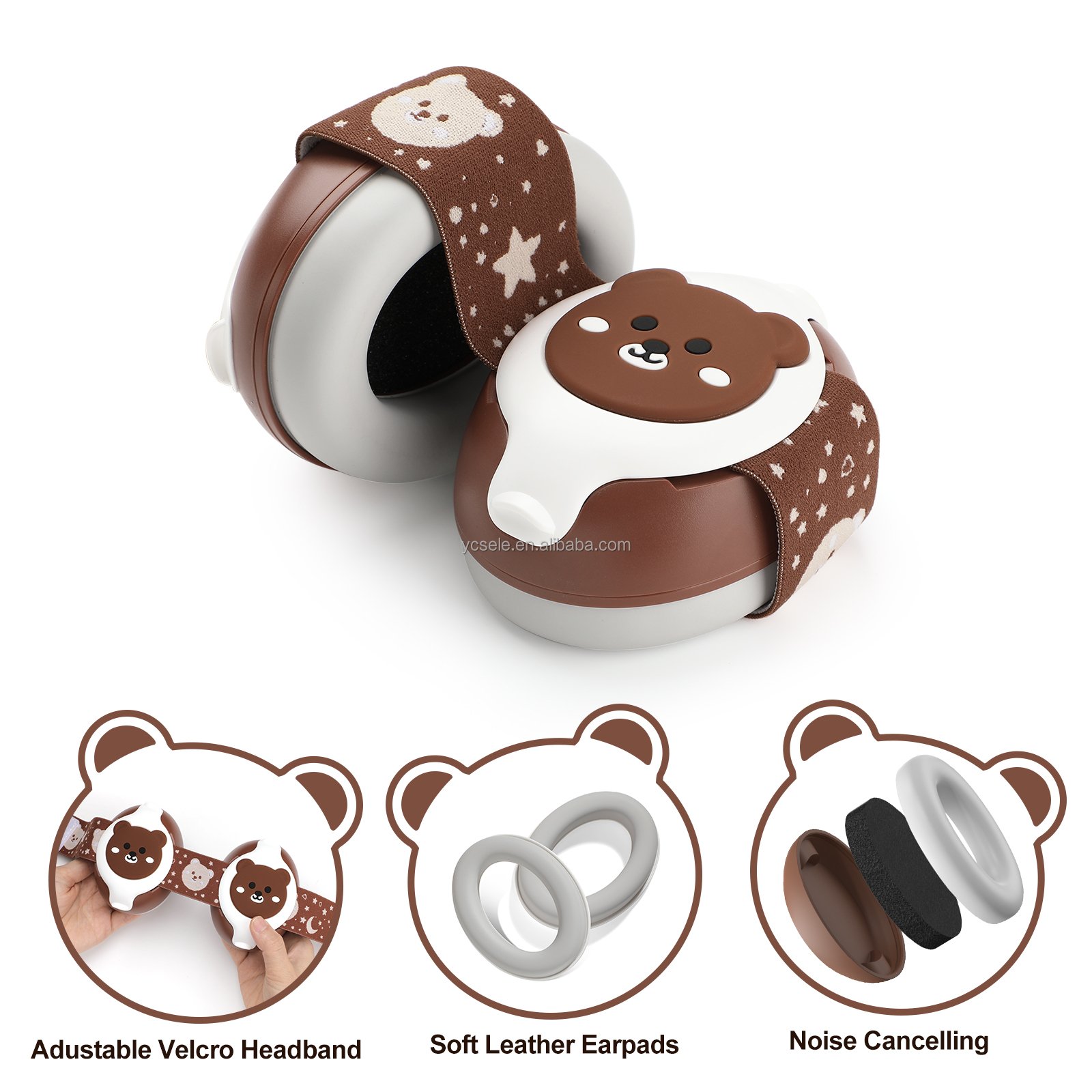 Custom logo baby ear muffs baby headband safety hearing protection baby kids earmuffs