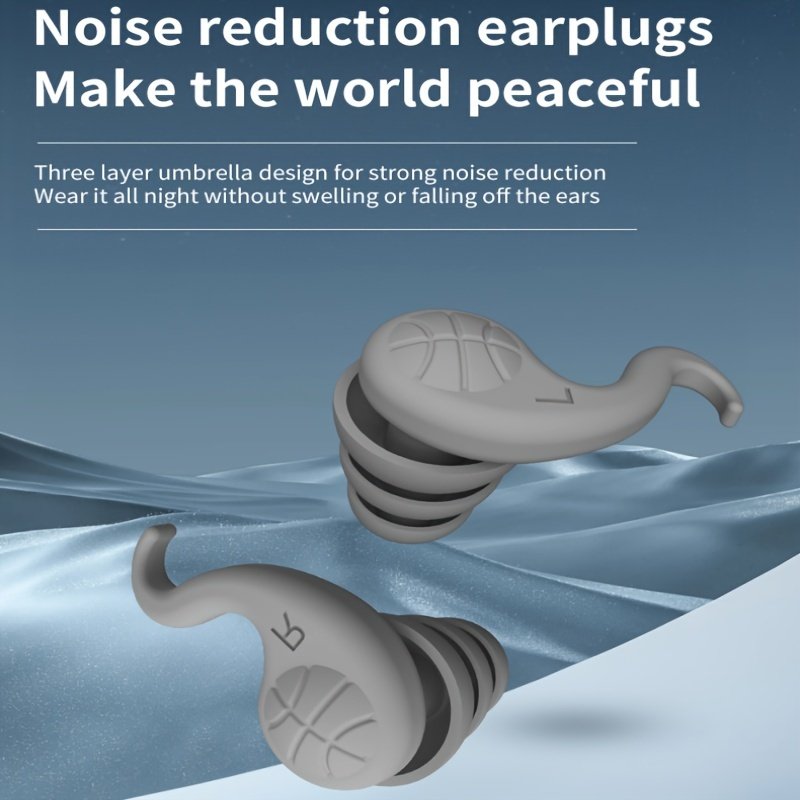 Reusable Soft Silicone Noise Reduction Block Earplugs Noise Cancelling Ear Plugs for Sleeping Studying Swimming