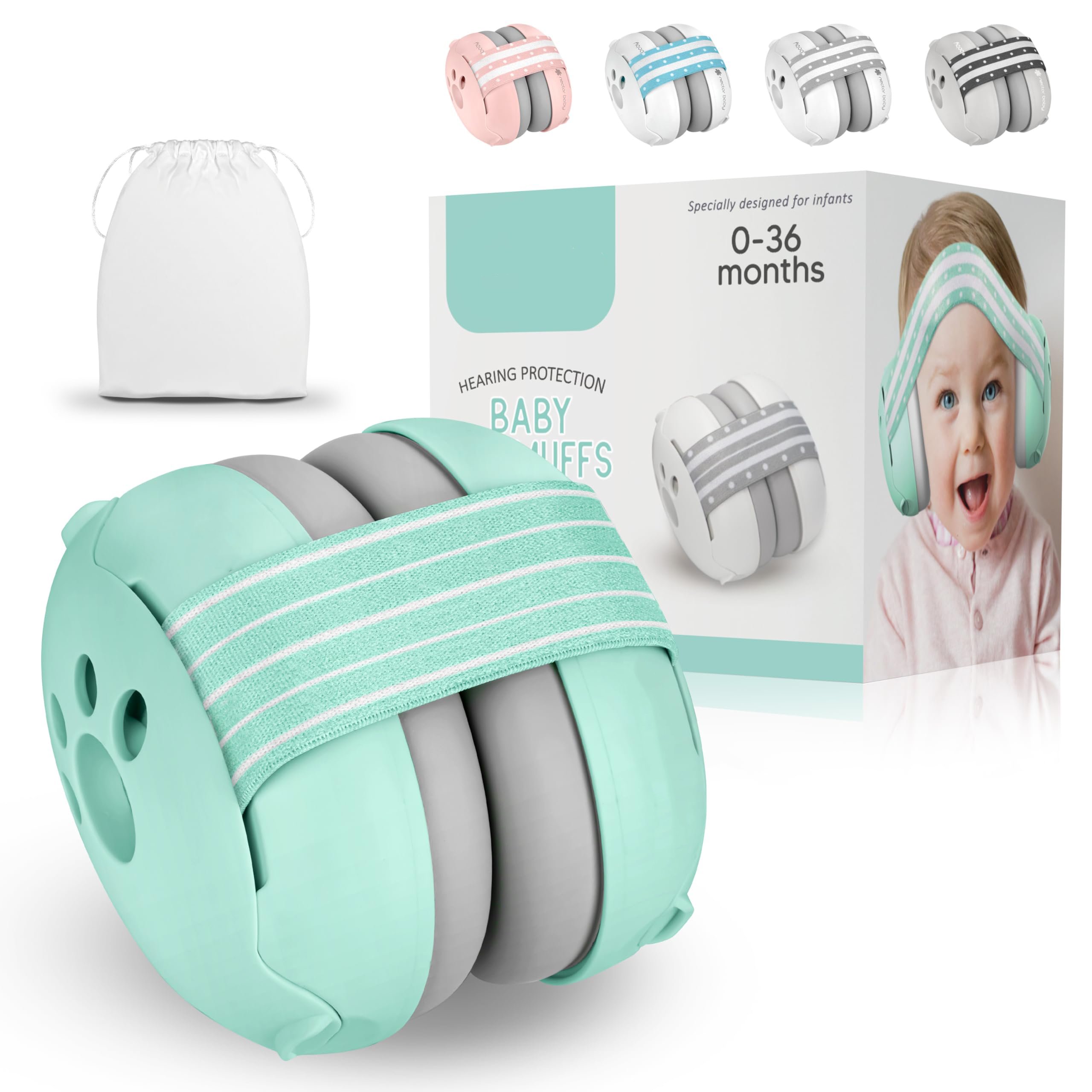 Baby Hearing Protection CE Baby Earmuffs Newborn Abs Baby Ear Muffs Children's Headphone Folding with Replacement Headband