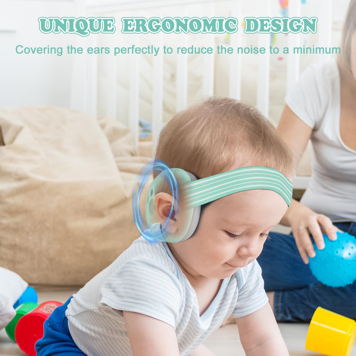 Baby Hearing Protection CE Baby Earmuffs Newborn Abs Baby Ear Muffs Children's Headphone Folding with Replacement Headband