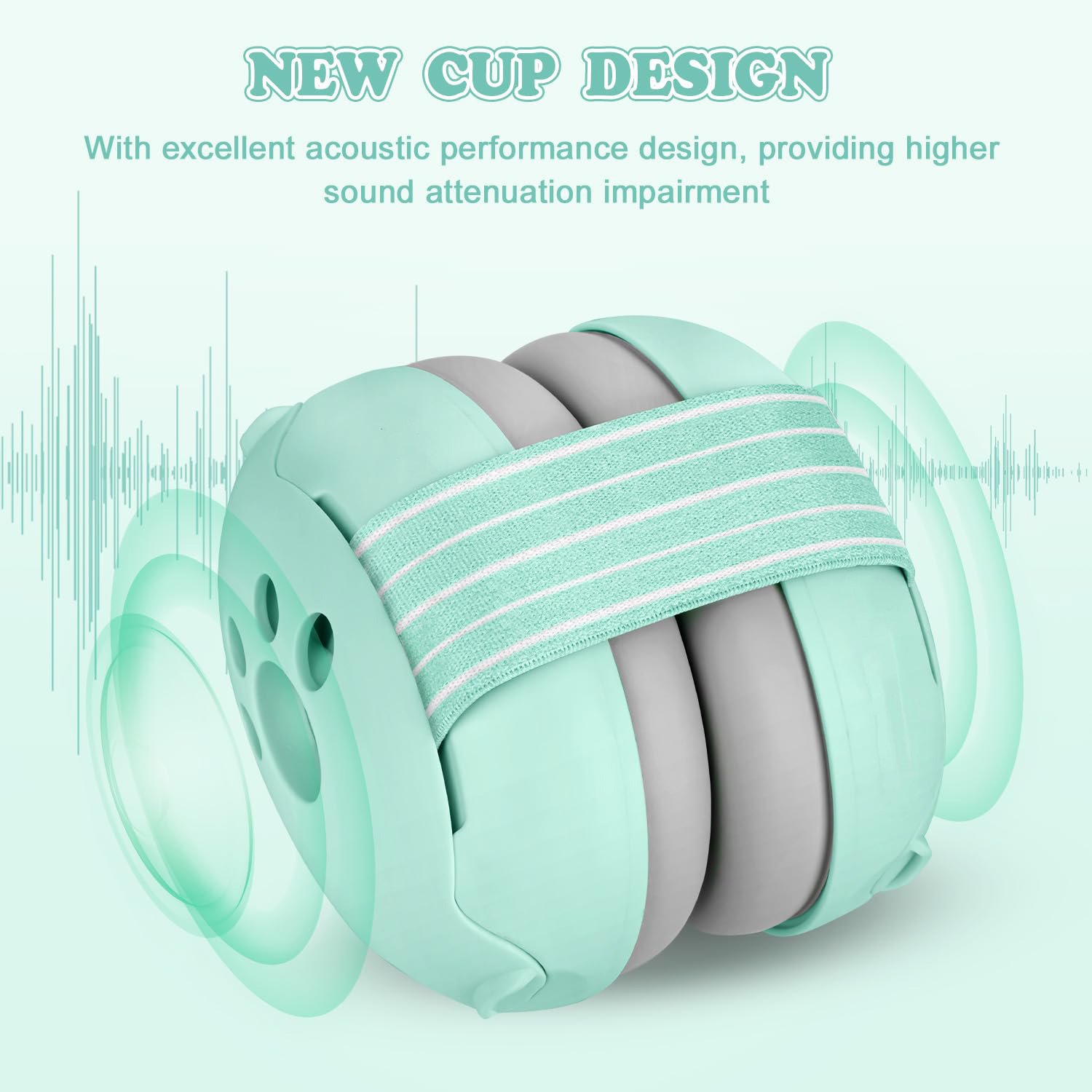 Baby Hearing Protection CE Baby Earmuffs Newborn Abs Baby Ear Muffs Children's Headphone Folding with Replacement Headband