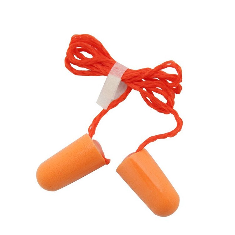 Corded Polyurethane Memory Bullet Shape Soundproof Anti-noise 1110 Soft foam Earplug With Box