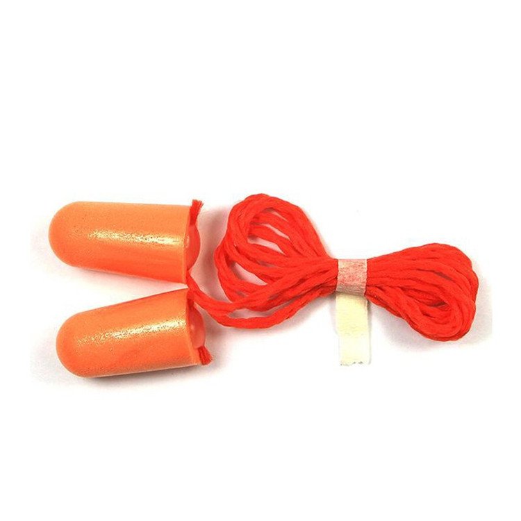 Corded Polyurethane Memory Bullet Shape Soundproof Anti-noise 1110 Soft foam Earplug With Box