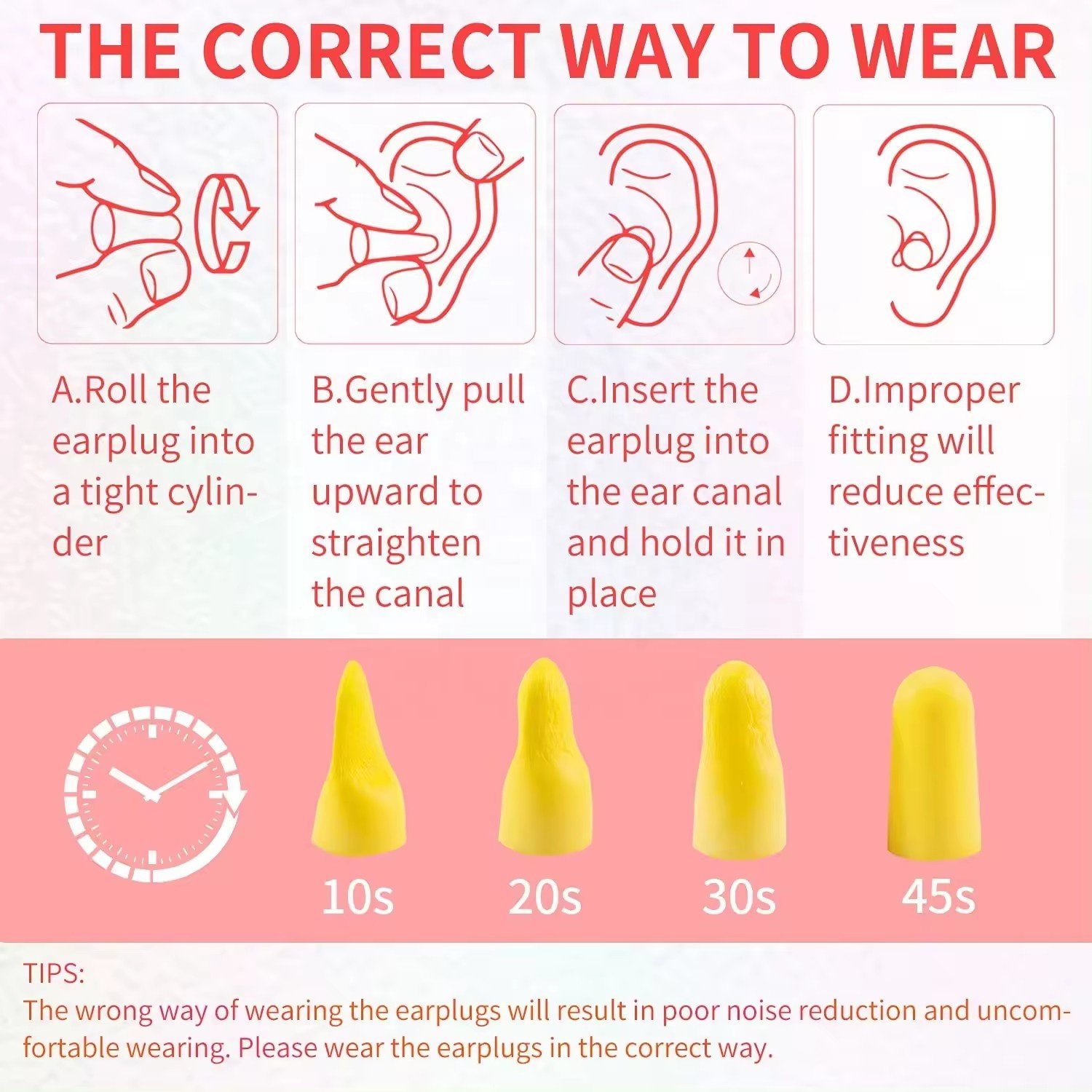 Bullet type PU Hear Protector Foam Earplugs Disposable Noise Reduction Tactical EarPlugs