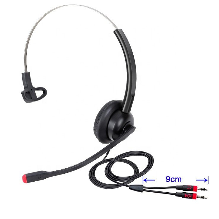 Factory Direct Supply Headphones Noise Cancelling Call Center USB Headset With Microphone Black Headband Wired 2 Meters CE Rohs
