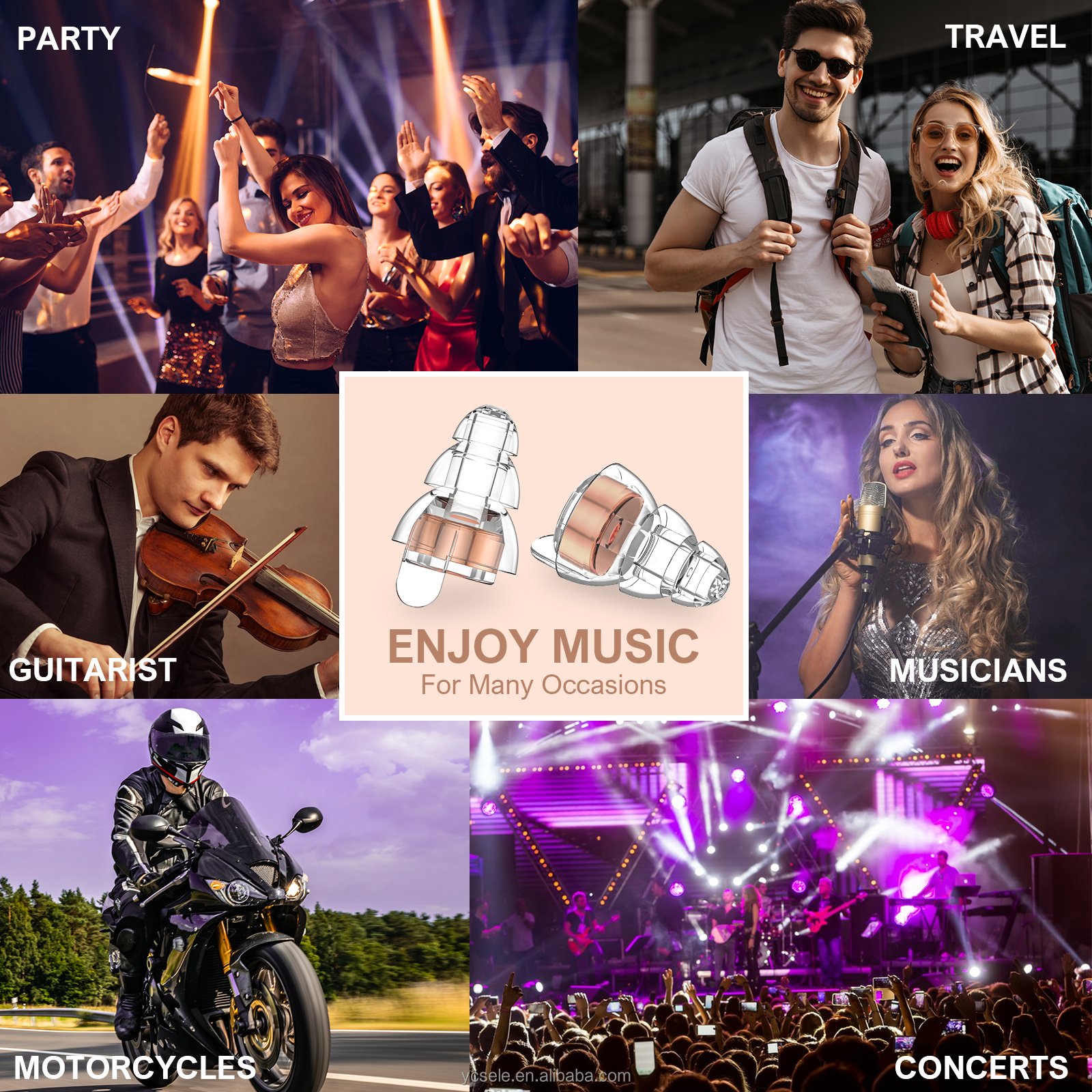 Hearing Protection Musician Ear Plugs Noise Reduction Waterproof Soundproof Safety Silicone Concert Earplugs with case