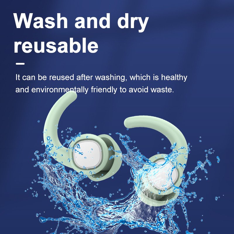 2 Pairs Reusable Silicone Ear Plugs Washable Earplugs for Sleep and Work Noise Cancelling Sound Blocking Hearing Protection