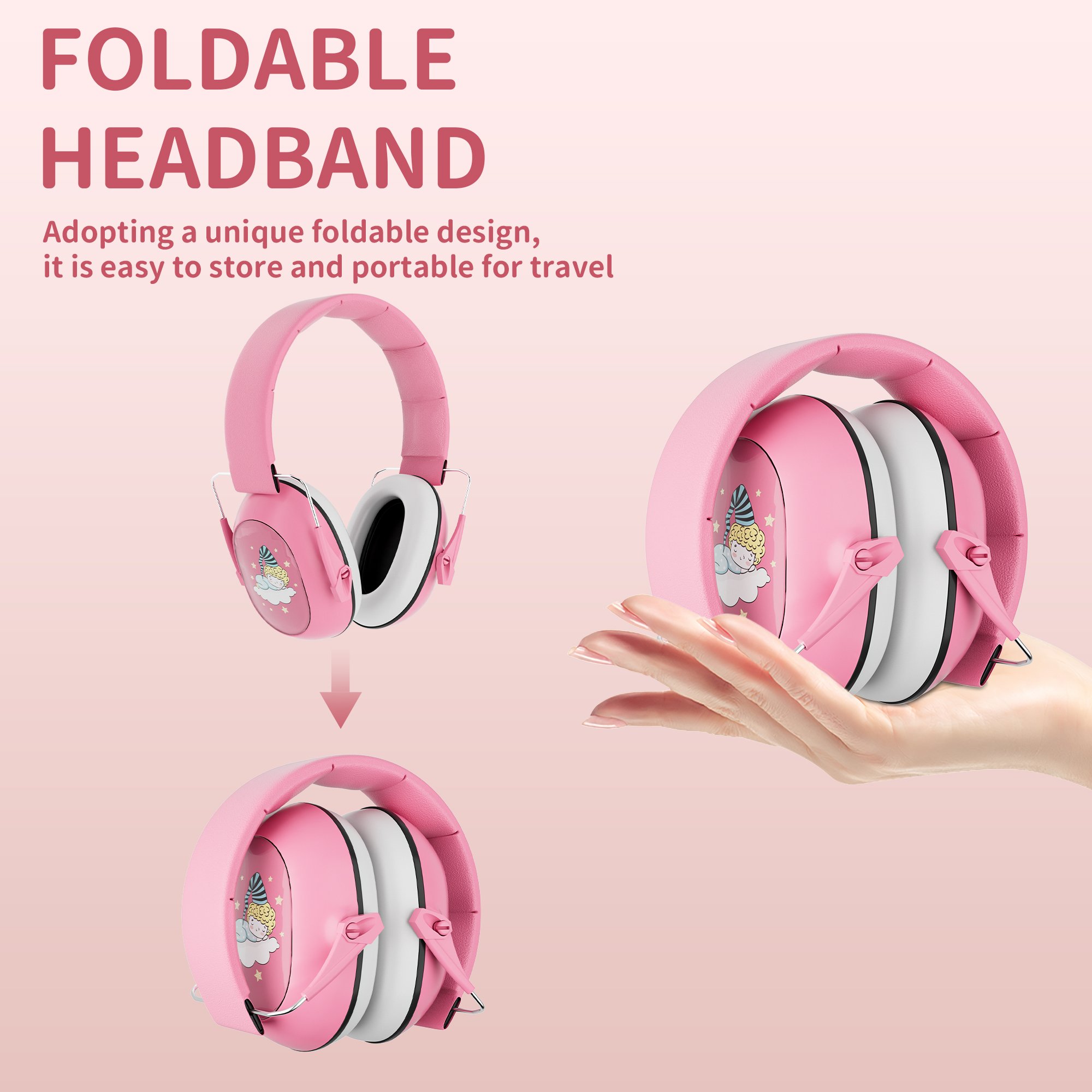 GS150 Custom Logo Kids Noise Reduction Hearing Protection Cute Soundproof Sleep Ear Muffs Children Ear Defenders Earmuff