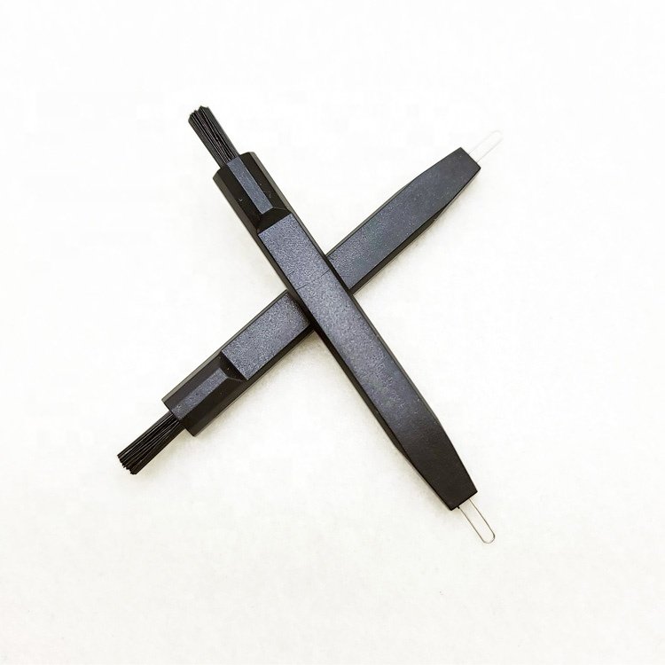 High quality customized hearing device small plastic cleaning brush,hearing protection earwax clean mini brush