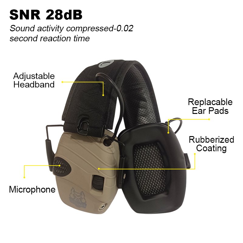 GS552P7AA Custom Soundproof Industrial Electronic Earmuffs Shooting Active Noise Canceling Hearing Protection Ear Defender