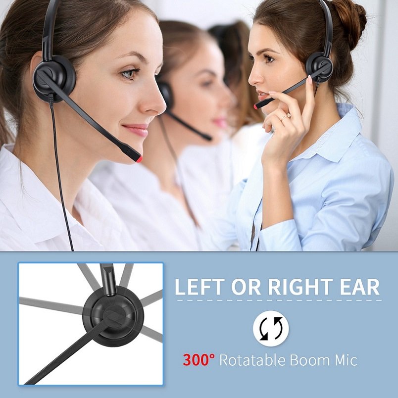 USB Headset with Microphone Noise Cancelling, Computer Headset for Laptop PC Skype Zoom Webinar Call Center Office