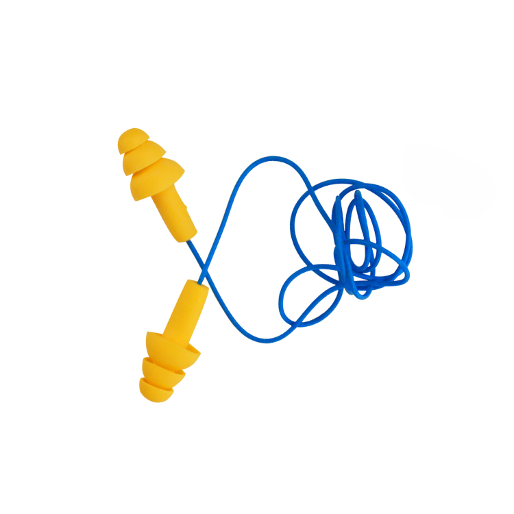 Top Selling elastomeric polymer earplugs with NRR 25dB hearing protection reusable and washable earplugs with cord from Vietnam