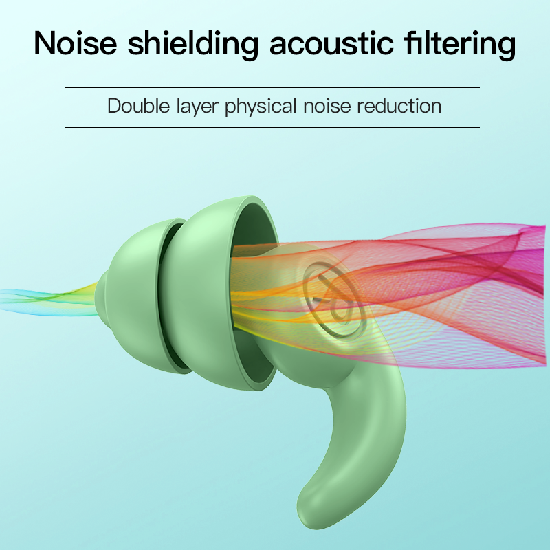 ANT5PPE 2pcs Soundproof Soft 3D Shape Swimming Ear Plugs Reusable Silicone Earplugs for Sleeping Noise Cancelling