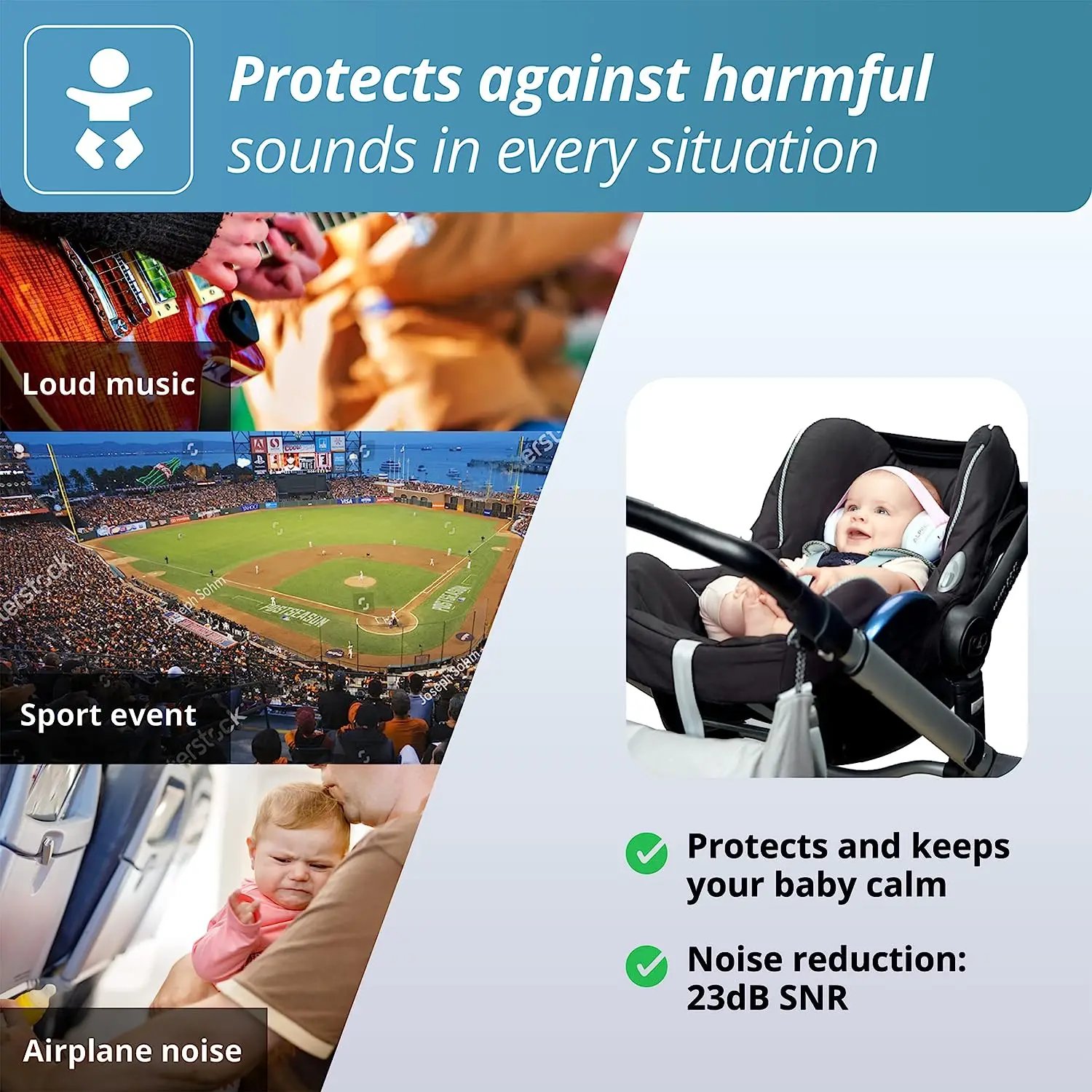 New Hot Baby earmuff Hearing Protection for Baby, Comfortable Baby Ear Muffs Headphones Against Hearing Damage & Improves Sleep