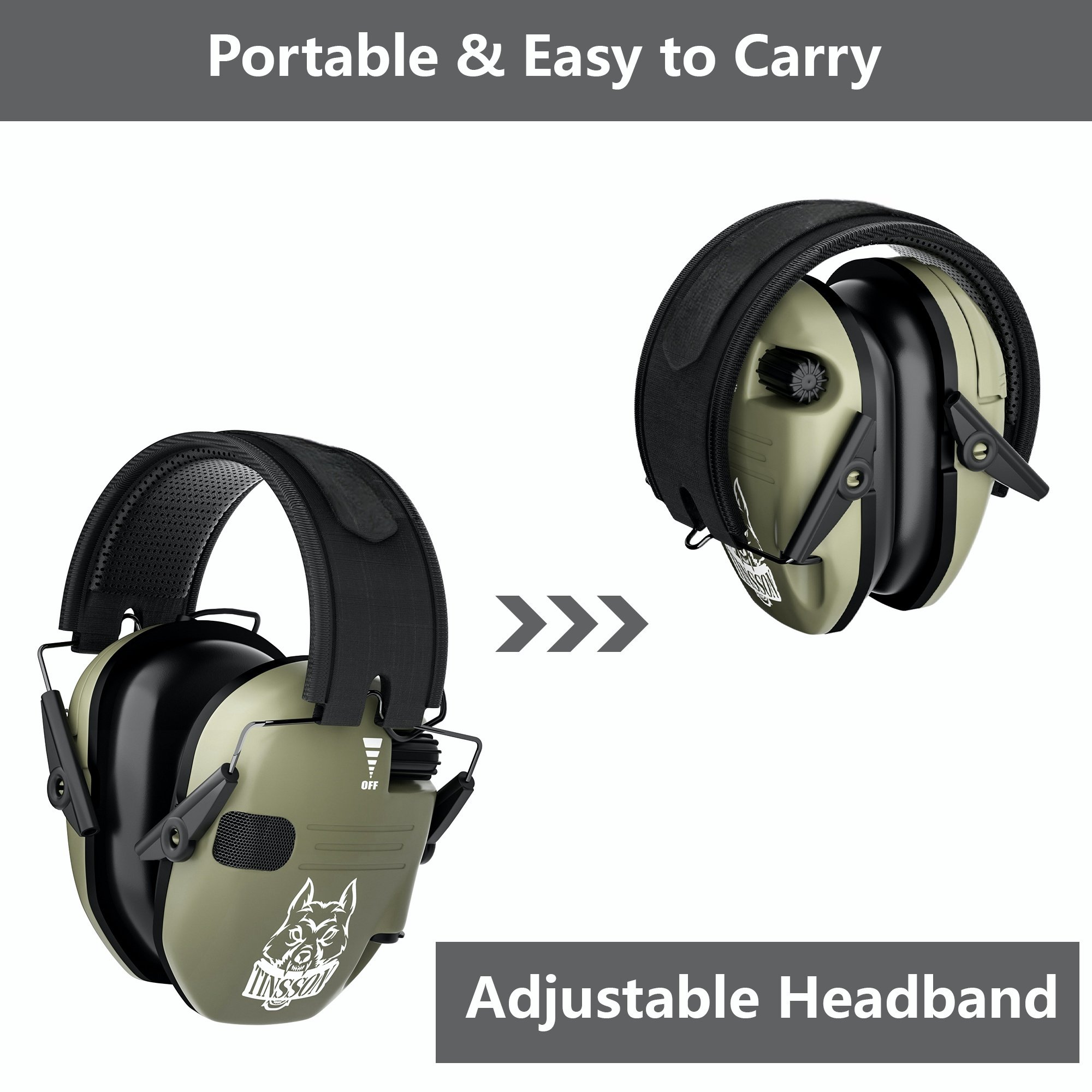 GS452P7AA Comfortable High Fidelity Noise Cancelling Earmuffs Safety Hearing Protection Electronic Shooting Ear Muffs Defender