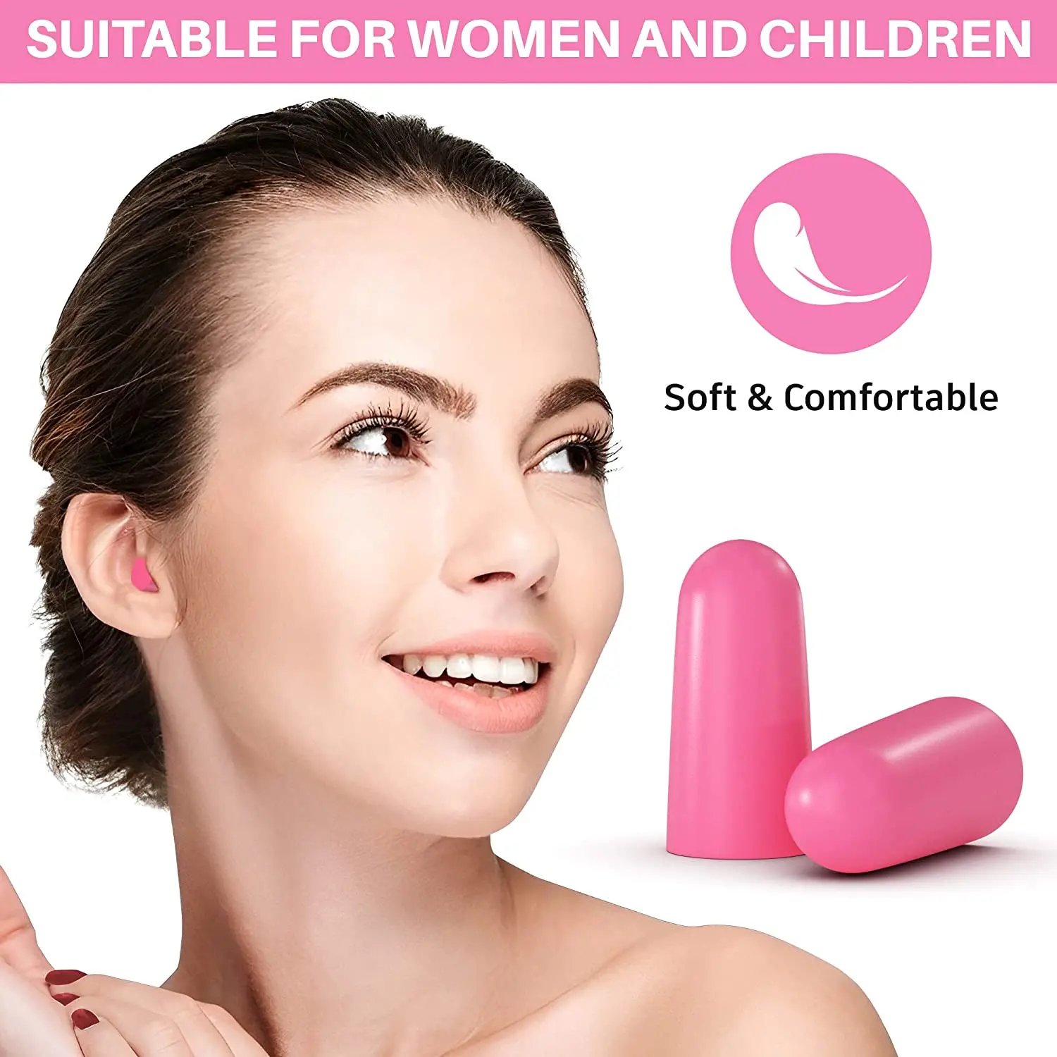 Best Quality Hearing Protection Soft Pink PU Foam Earplugs with NRR 30dB Ideal for Shooting Range and Sleep Aid Best Prices