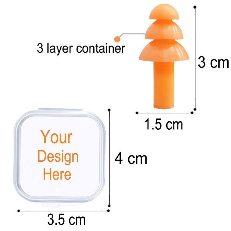 Hearing Protection In Flexible Reusable Silicone Earplugs with Individual Cases